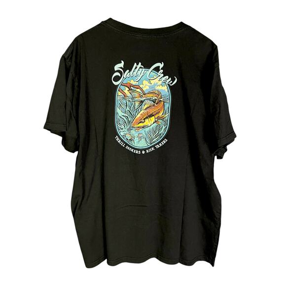Men's Salty Crew Thrill Seekers & Risk Takers Black Fishing T-Shirt - XXL 2XL - Picture 1 of 5